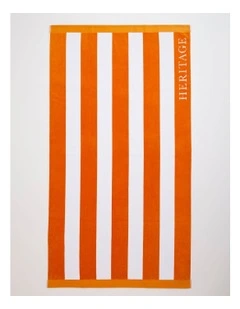Santorini Resort Stripe Beach Towel in Orange