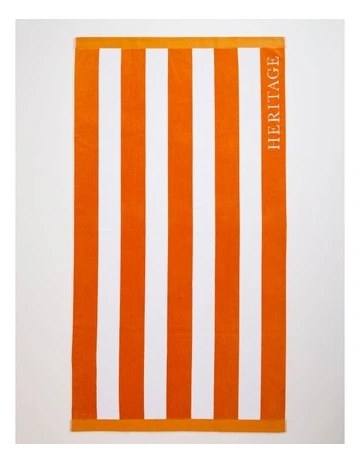 Santorini Resort Stripe Beach Towel in Orange