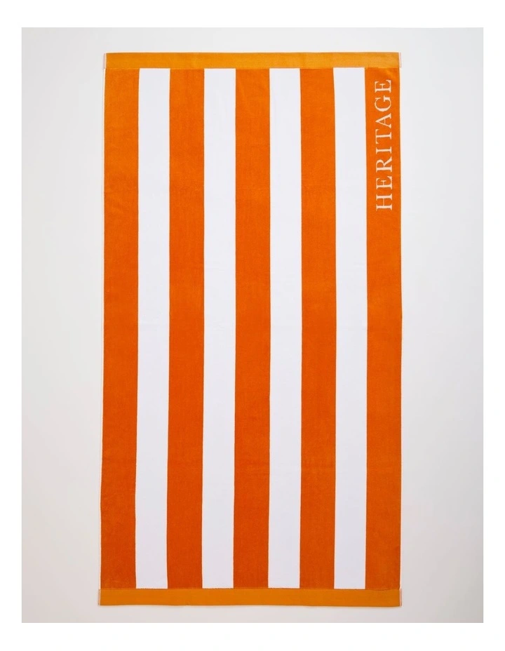 Santorini Resort Stripe Beach Towel in Orange image 1