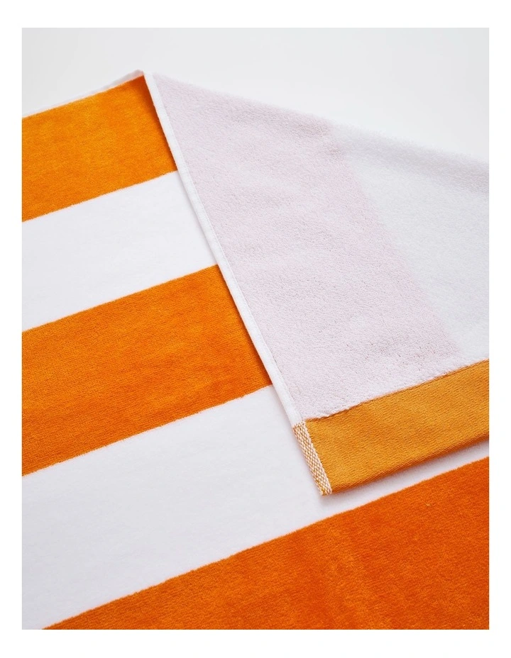 Santorini Resort Stripe Beach Towel in Orange image 3