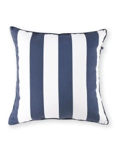 Heritage Capri Stripe Outdoor Cushion: Navy