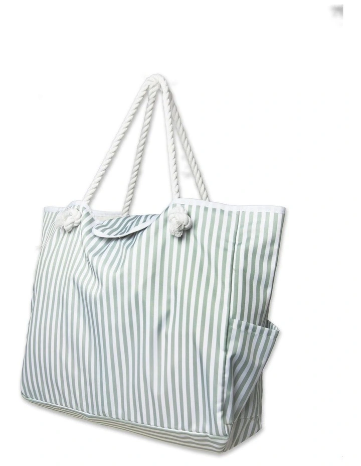 Australian House & Garden Marco Pin Stripe Beach Tote: Sage image 2