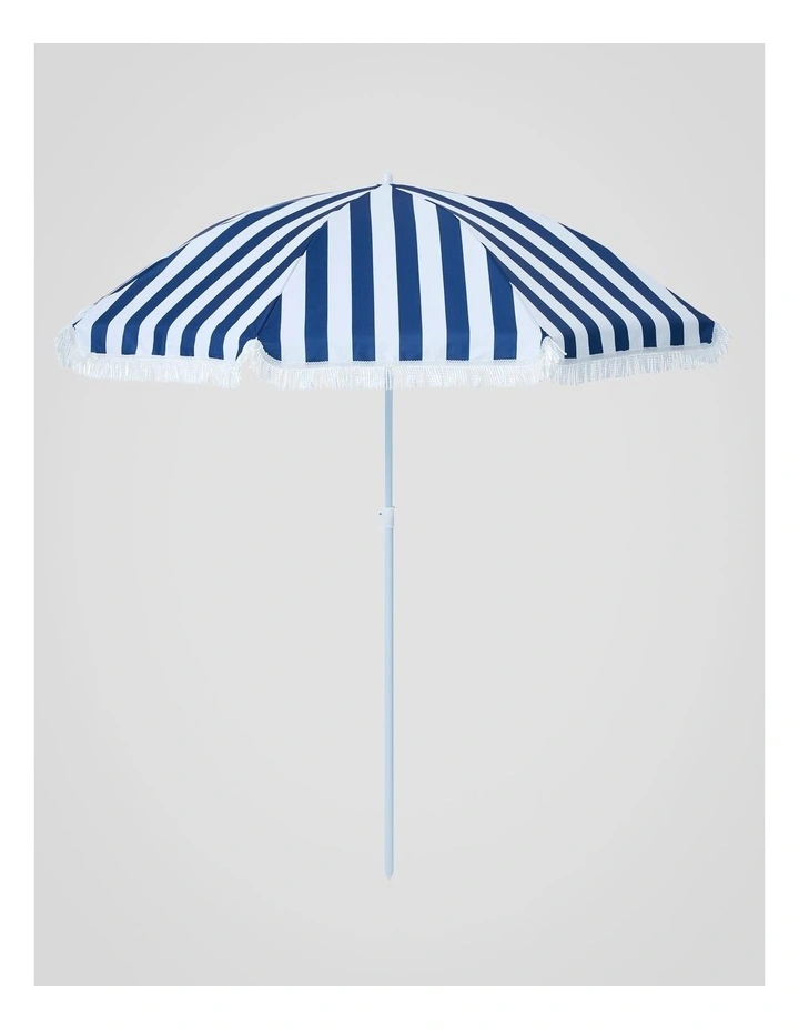 Heritage Capri Stripe 1.8m Umbrella: Navy image 1