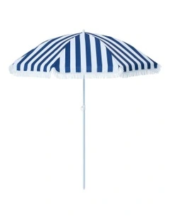 Heritage Capri Stripe 1.8m Umbrella: Navy