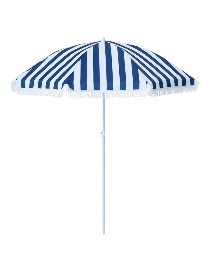 Heritage Capri Stripe 1.8m Umbrella: Navy image 1