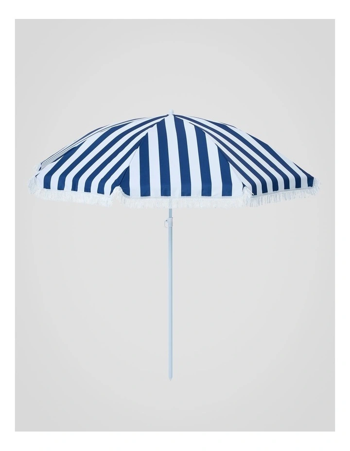 Heritage Capri Stripe 1.8m Umbrella: Navy image 2