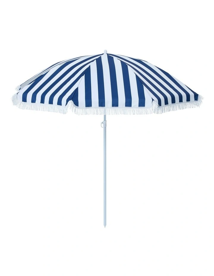 Heritage Capri Stripe 1.8m Umbrella: Navy image 2
