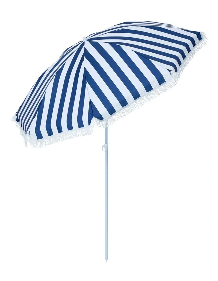 Heritage Capri Stripe 1.8m Umbrella: Navy image 3