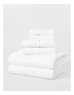 Velour Spa Towel Pack in White