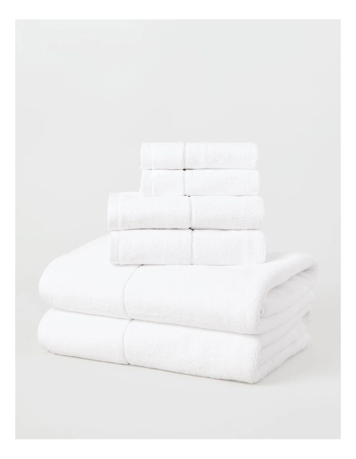 Velour Spa Towel Pack in White image 1