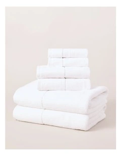 Velour Spa Towel Pack in White