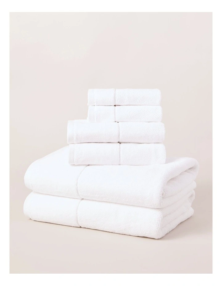 Velour Spa Towel Pack in White image 1