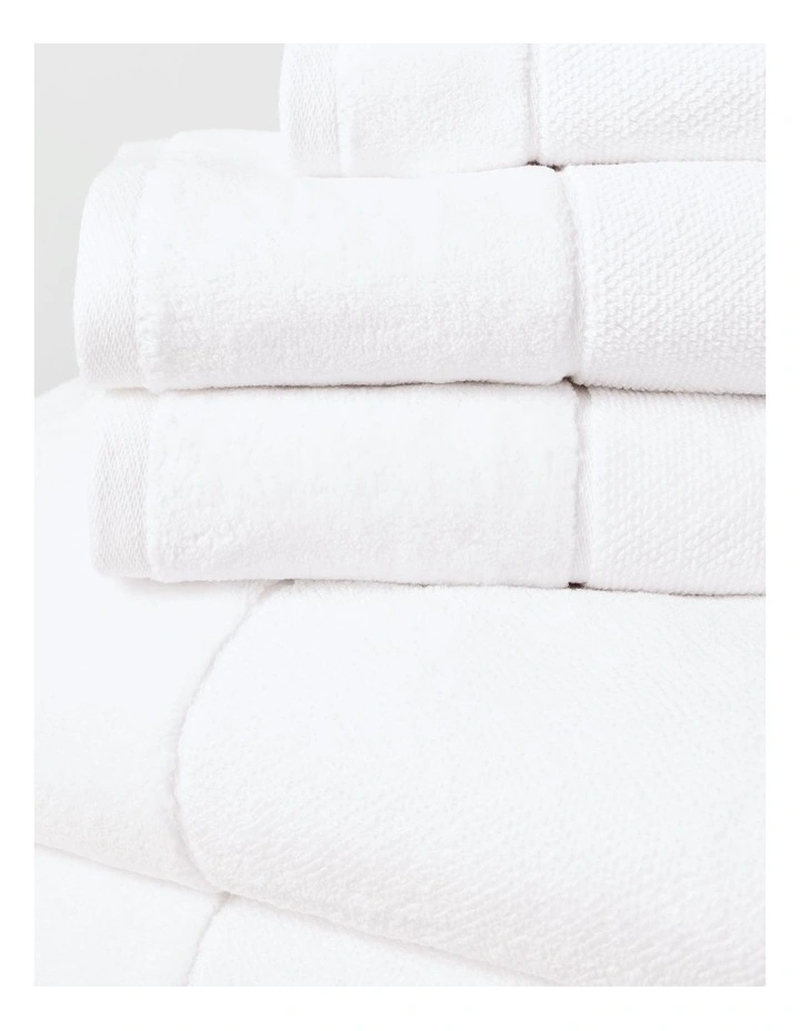 Velour Spa Towel Pack in White image 2