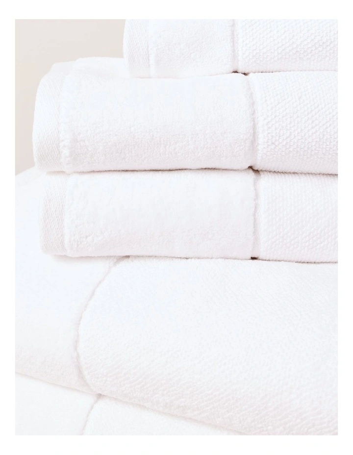 Velour Spa Towel Pack in White image 2