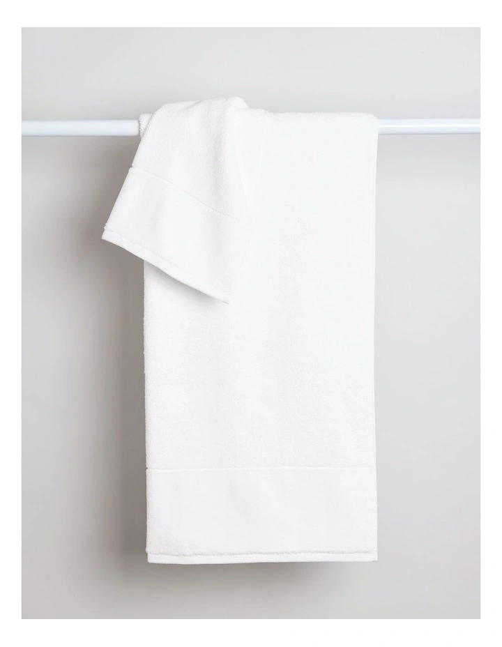 Velour Spa Towel Pack in White image 4