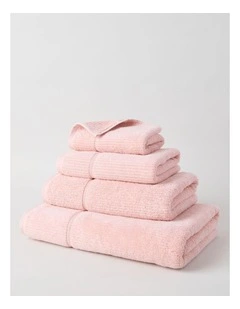 Combed Cotton Ribbed Towel Range in Blush