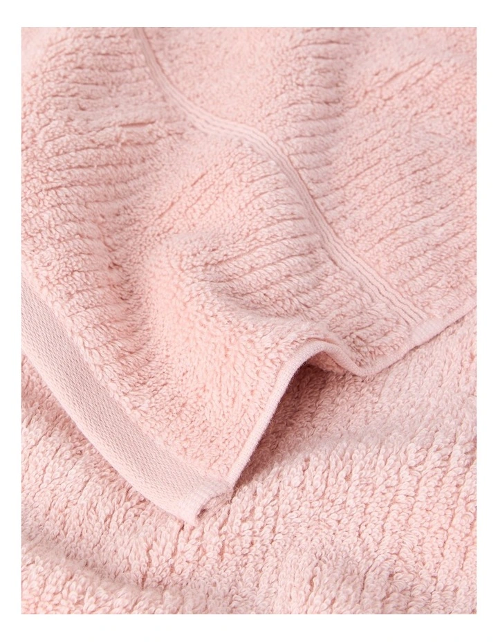 Combed Cotton Ribbed Towel Range in Blush image 2
