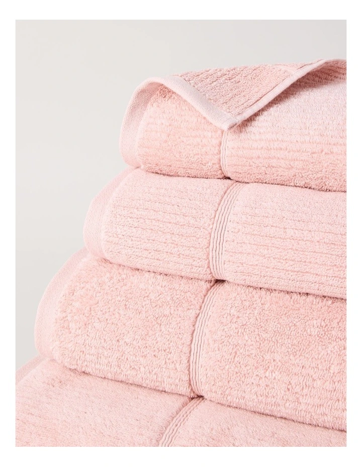 Combed Cotton Ribbed Towel Range in Blush image 3