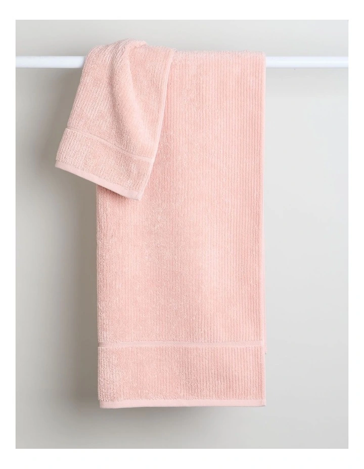 Combed Cotton Ribbed Towel Range in Blush image 4