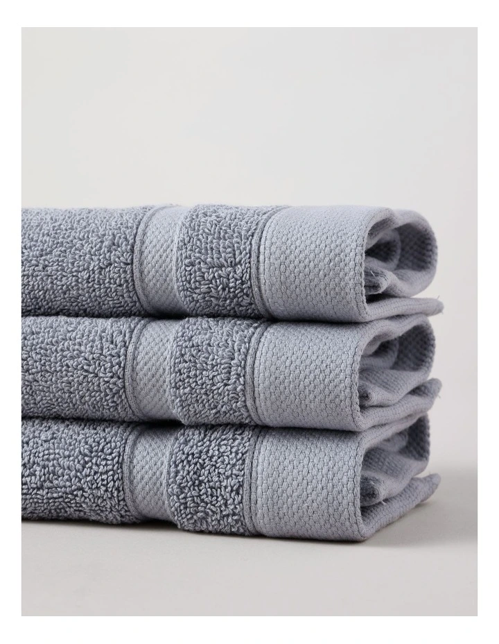 Luxury Egyptian 3pk Face Washer in Mid Blue image 2