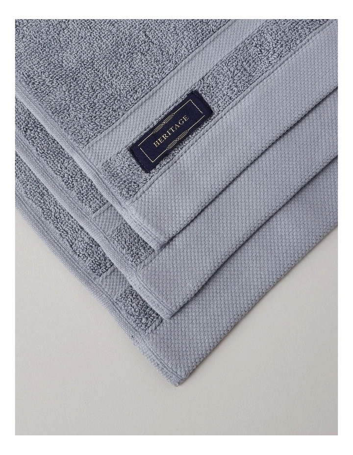 Luxury Egyptian 3pk Face Washer in Mid Blue image 3