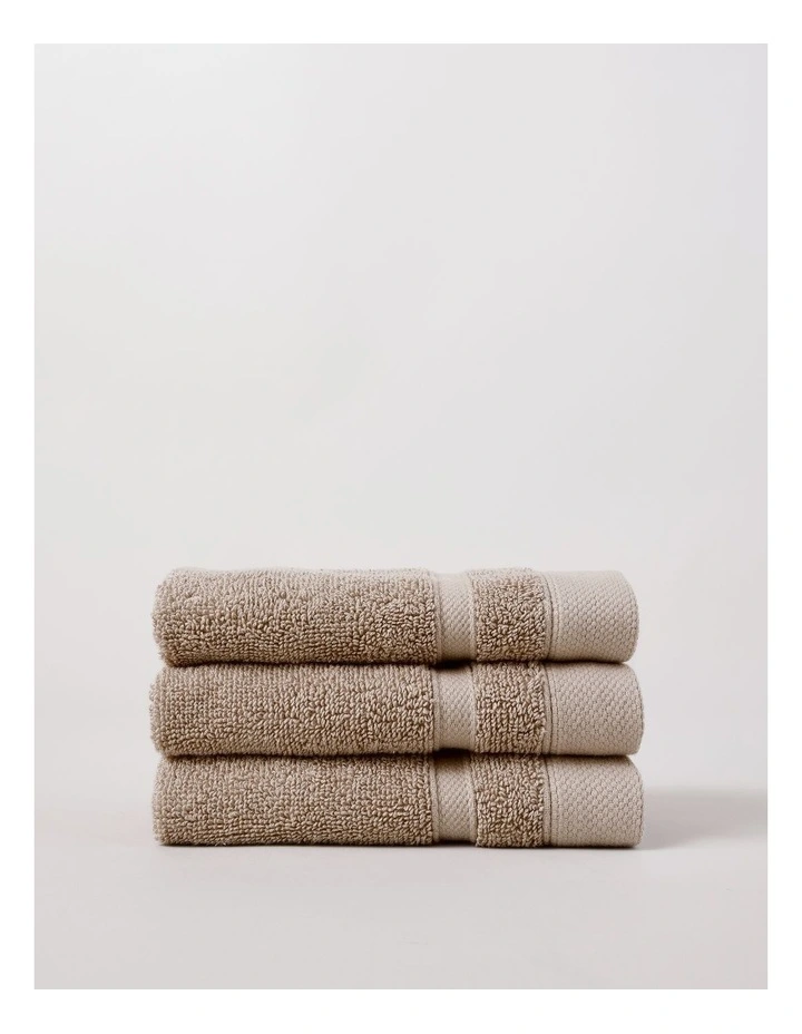 Luxury Egyptian 3pk Face Washer in Silver image 1