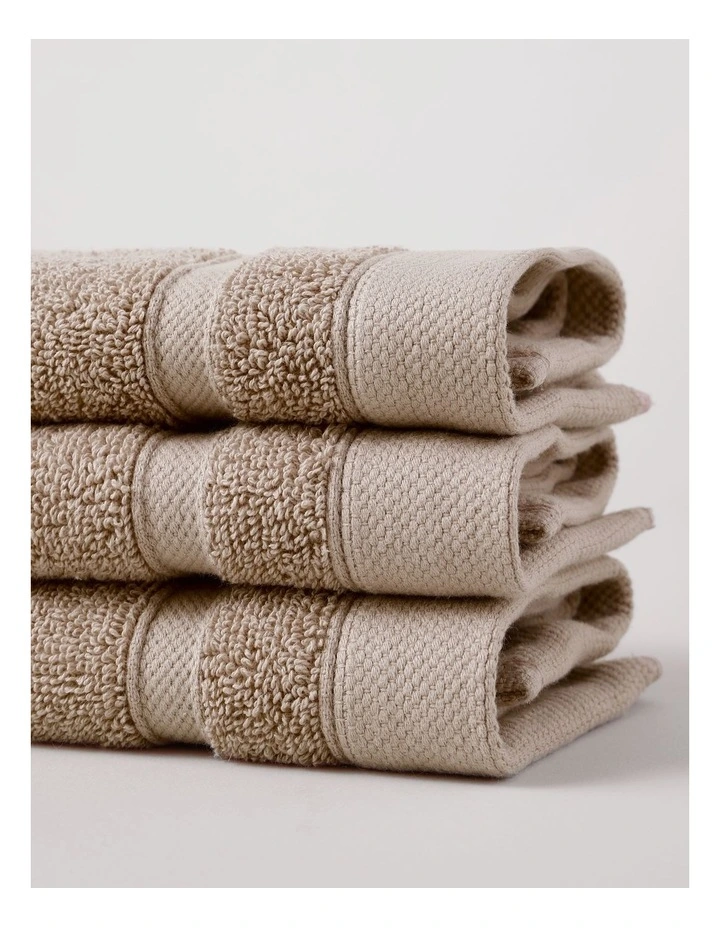 Luxury Egyptian 3pk Face Washer in Silver image 2