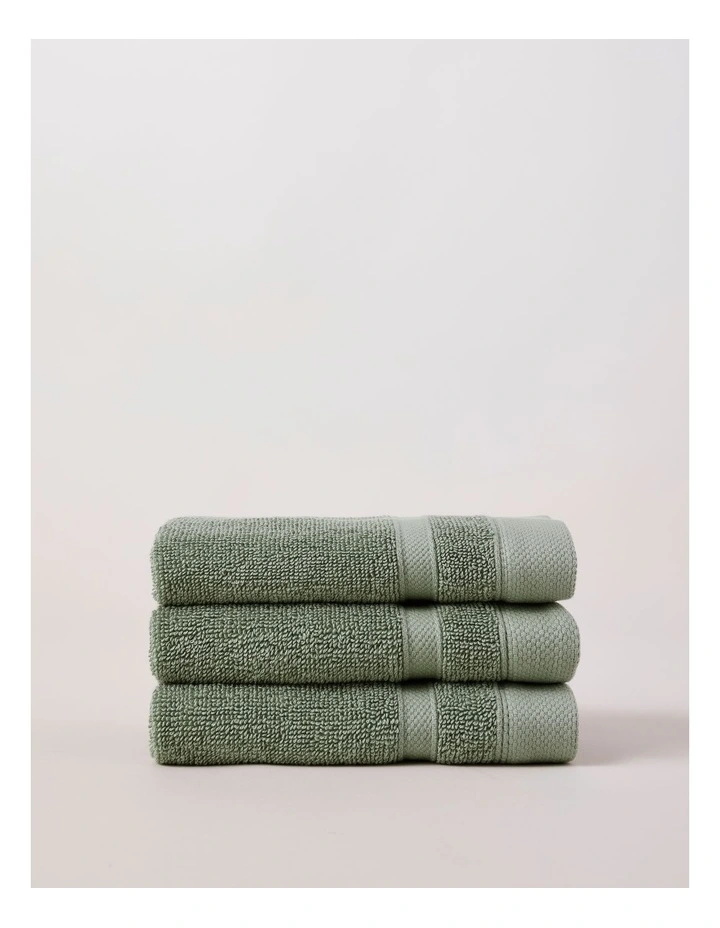 Luxury Egyptian 3pk Face Washer in Sage image 1