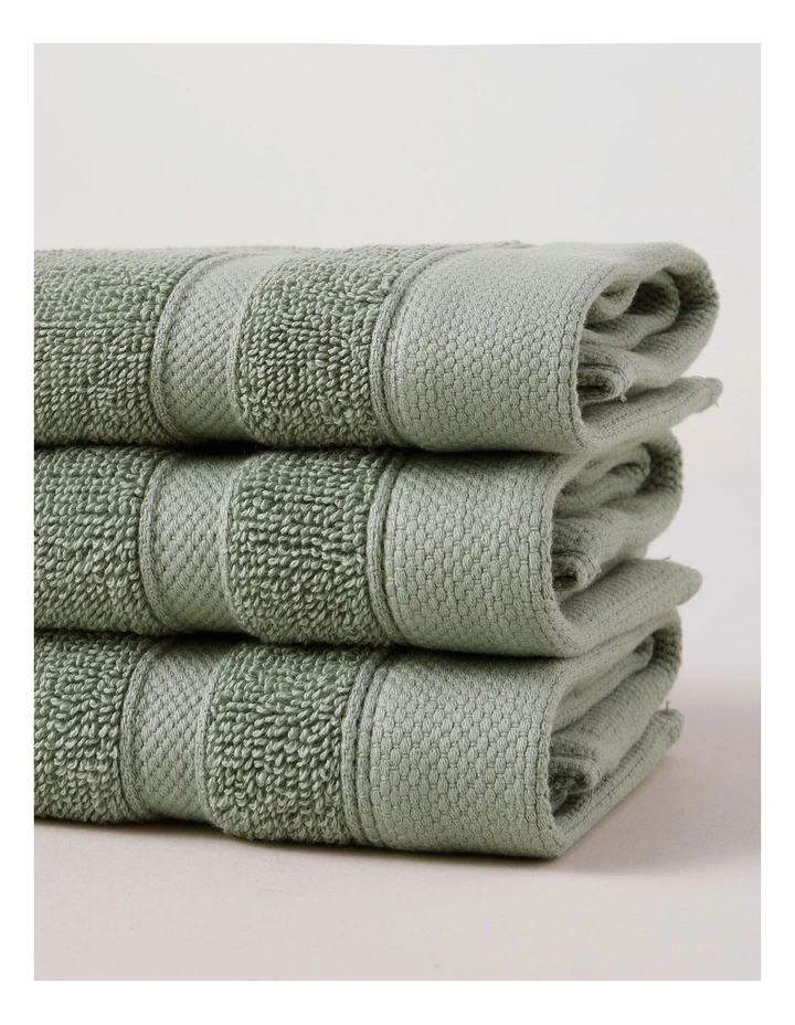 Luxury Egyptian 3pk Face Washer in Sage image 2