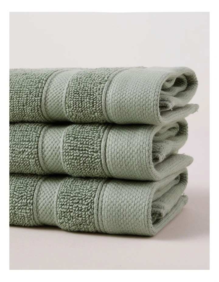 Luxury Egyptian 3pk Face Washer in Sage image 2