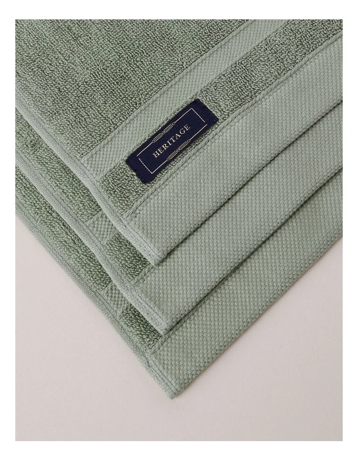Luxury Egyptian 3pk Face Washer in Sage image 3