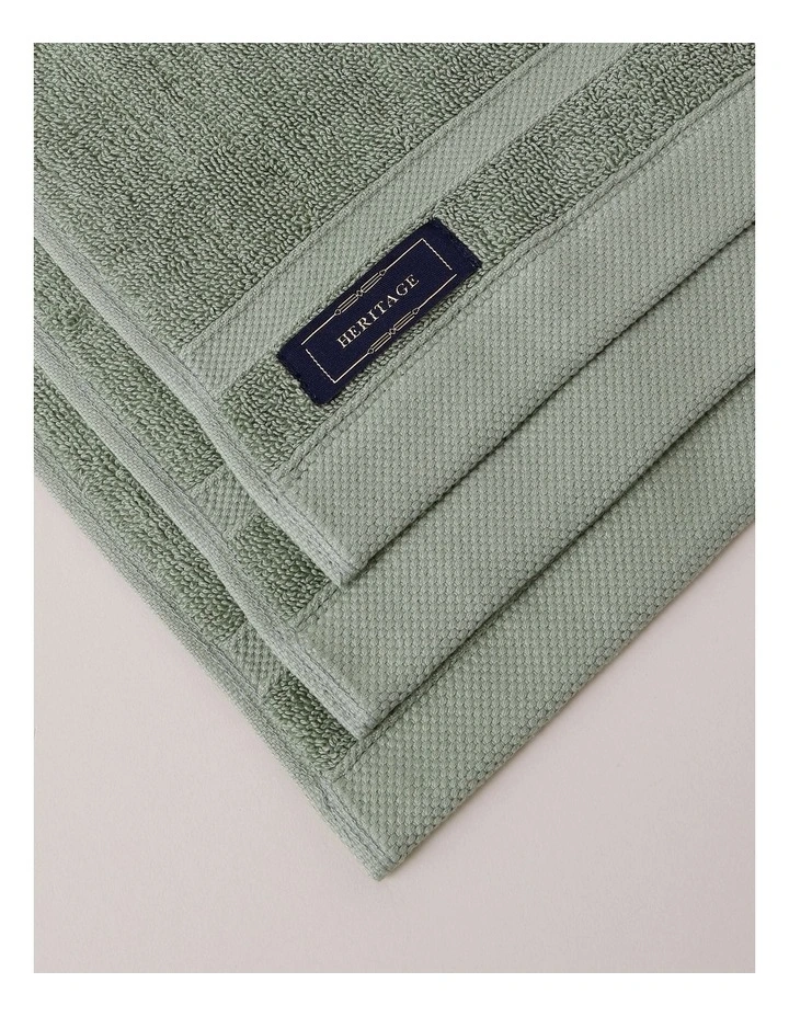 Luxury Egyptian 3pk Face Washer in Sage image 3