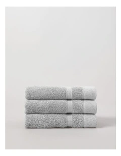 Luxury Egyptian 3pk Face Washer in Light Grey