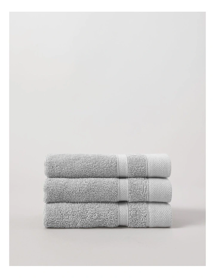 Luxury Egyptian 3pk Face Washer in Light Grey image 1