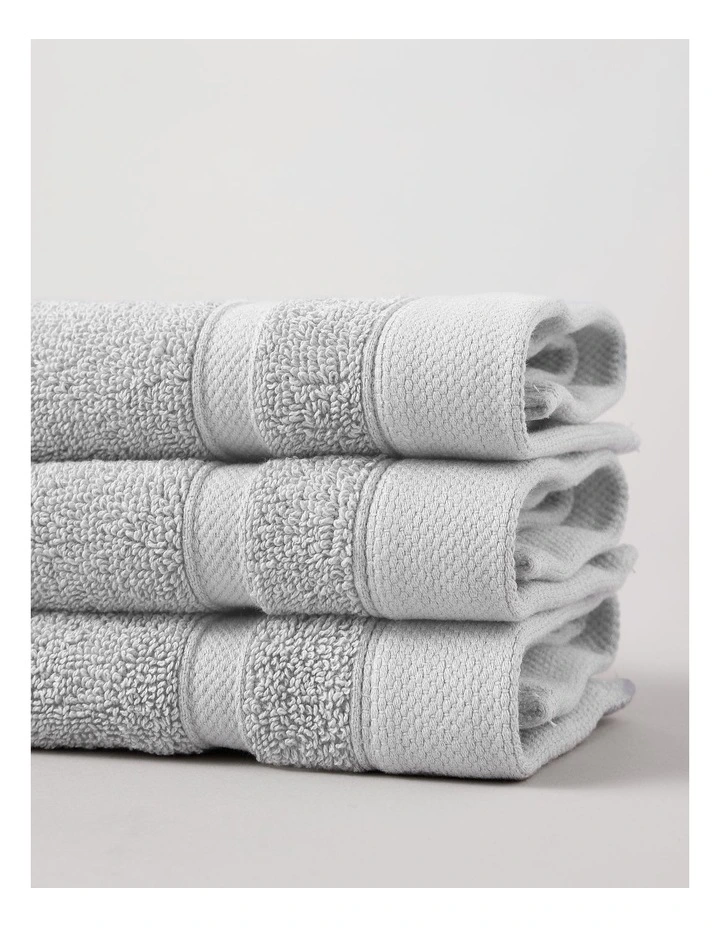 Luxury Egyptian 3pk Face Washer in Light Grey image 2