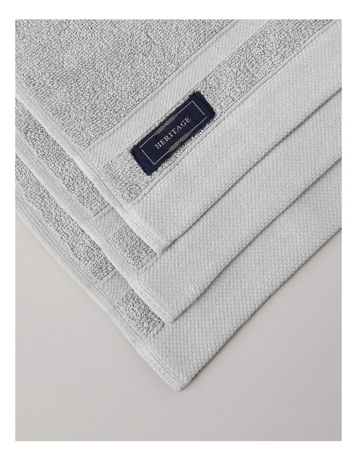 Luxury Egyptian 3pk Face Washer in Light Grey image 3