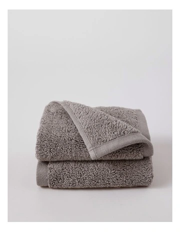 Australian Cotton Face Washer 2 Pack in Charcoal