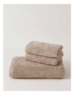 Rustic Stripe Towel Range in Umber