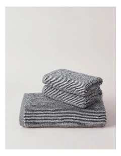 Rustic Stripe Towel Range in Ocean Depths
