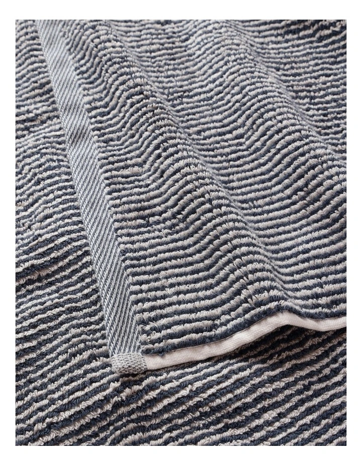 Rustic Stripe Towel Range in Ocean Depths image 2