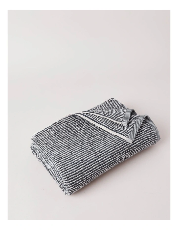 Rustic Stripe Towel Range in Ocean Depths image 3