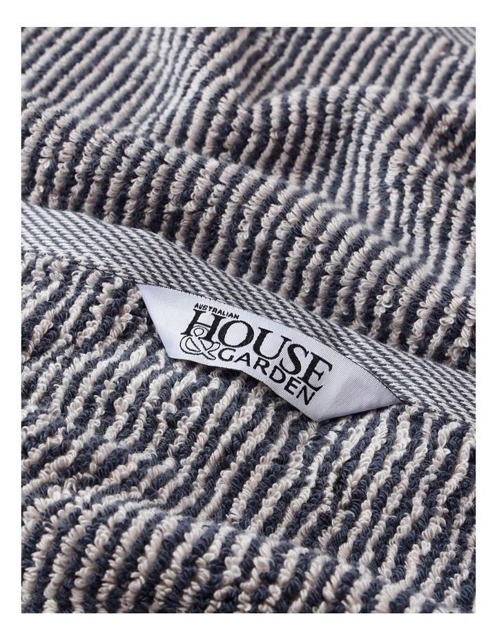 Rustic Stripe Towel Range in Ocean Depths image 4