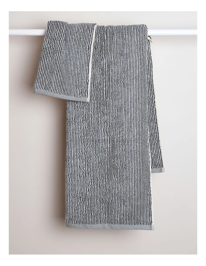 Rustic Stripe Towel Range in Ocean Depths image 7