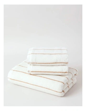 Pinstripe Towel Range in Caramel