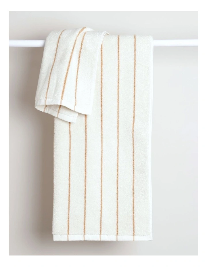 Pinstripe Towel Range in Caramel image 2