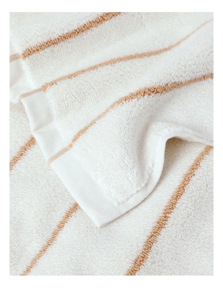 Pinstripe Towel Range in Caramel image 3
