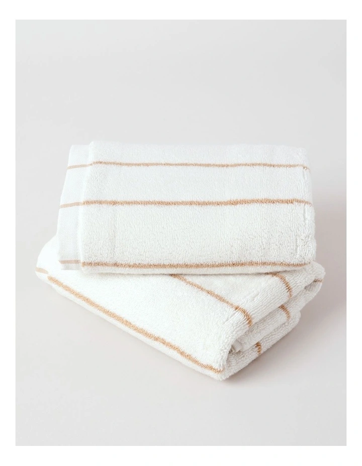 Pinstripe Towel Range in Caramel image 4
