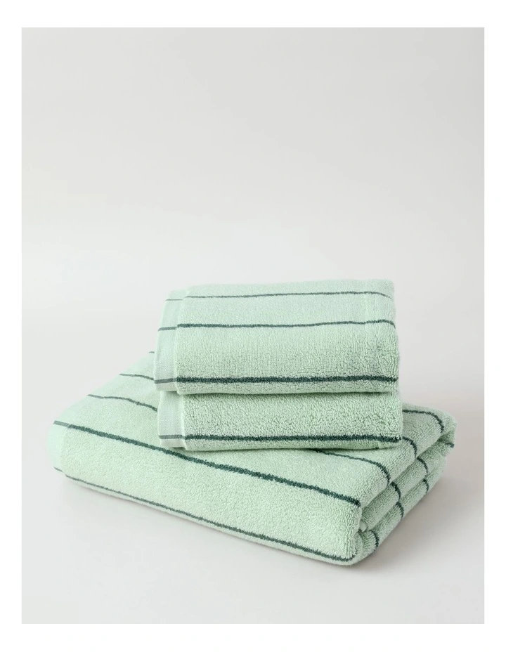 Pinstripe Towel Range in Forest image 1
