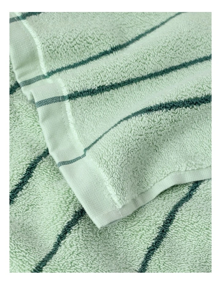 Pinstripe Towel Range in Forest image 3