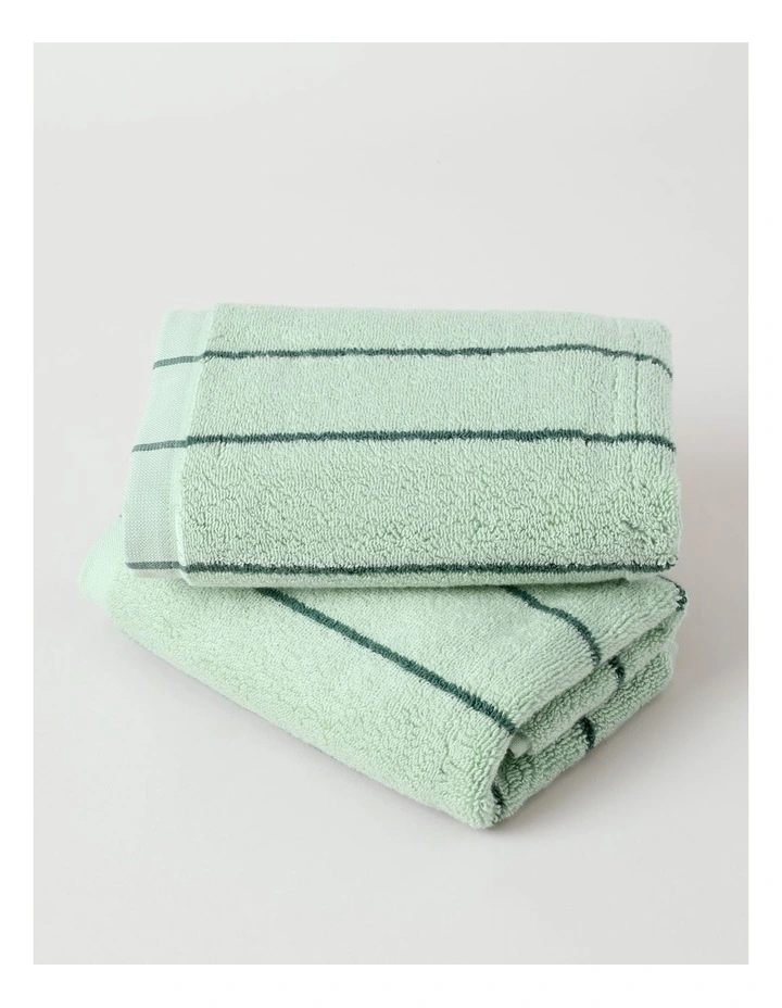 Pinstripe Towel Range in Forest image 4